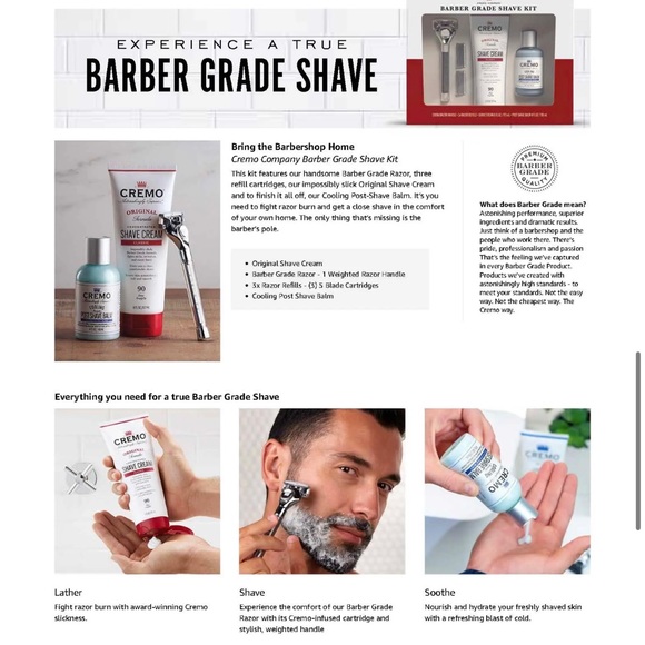 Cremo Barber Grade Shave Kit NEW - Picture 10 of 10